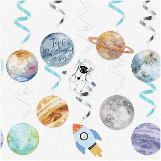 Rose Gold Party Swirl Decorations 12-Piece