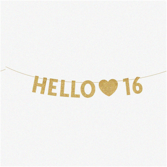 Golden Celebration 16th Birthday Banner