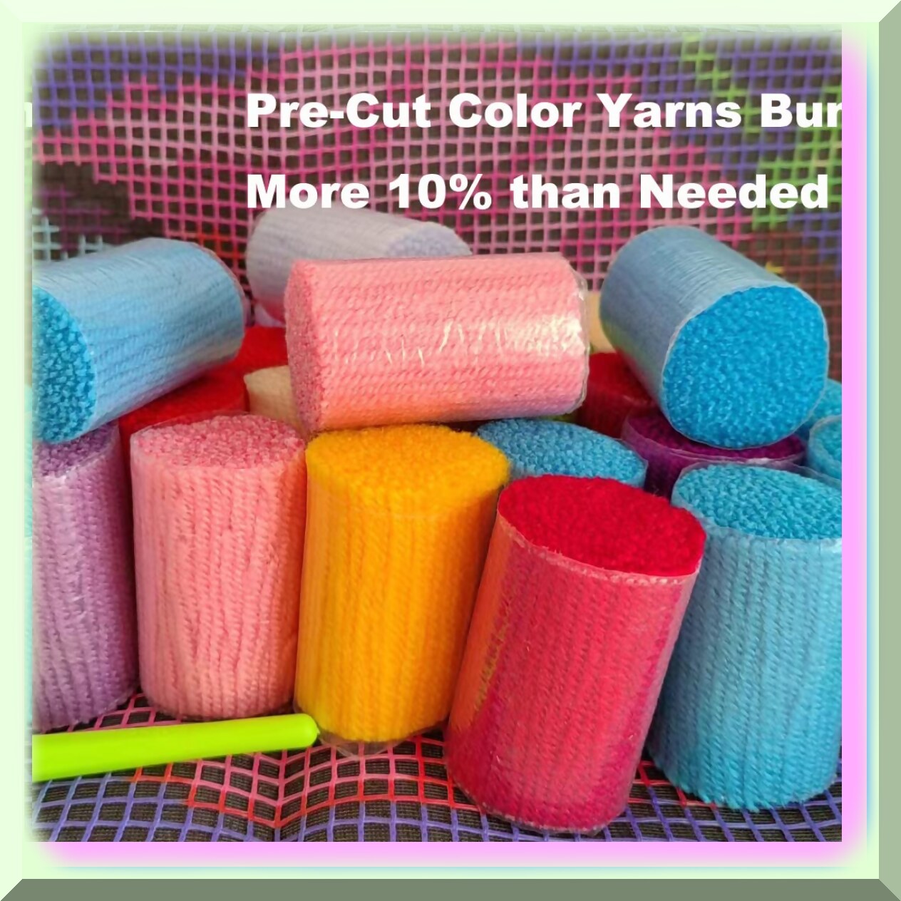 Colorful Latch Hook Rug Kit for DIY Crochet Mat