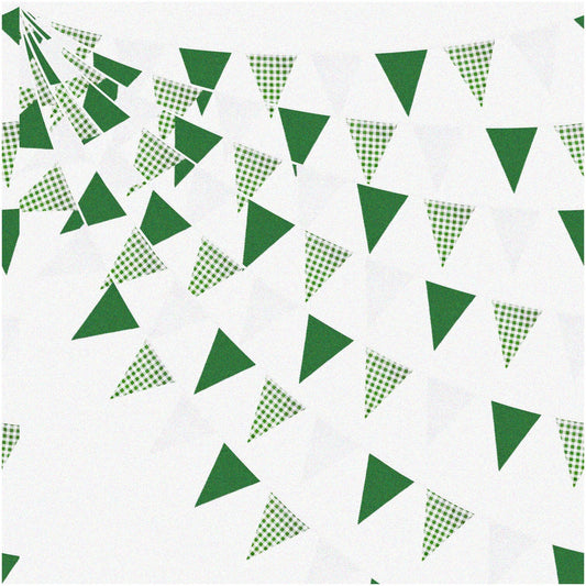 Green Buffalo Plaid Checkered Triangle Flag Garland 36 Flags