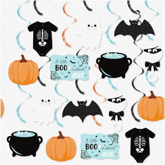 20pc Blue Hanging Swirl Decorations for Baby Shower