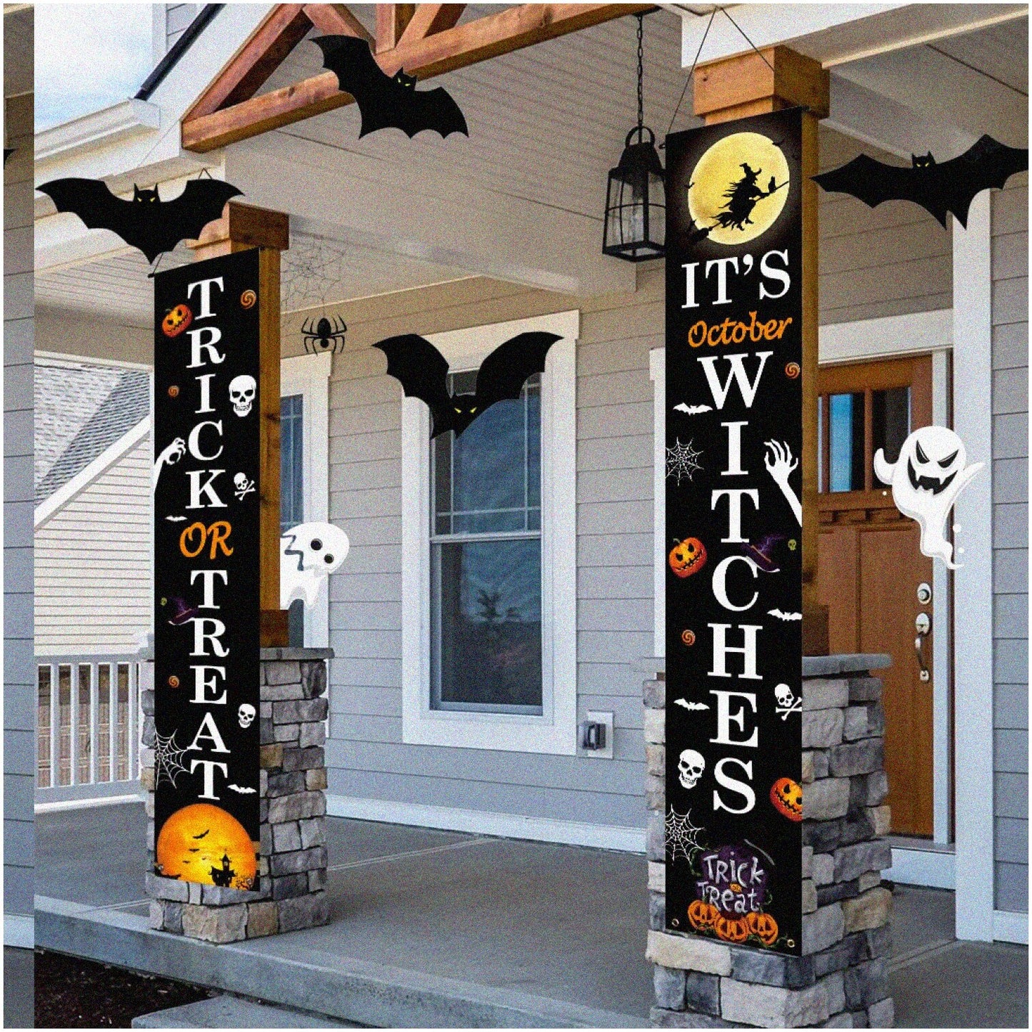 Halloween Banners Set, 13x71 inches, Weather-Resistant