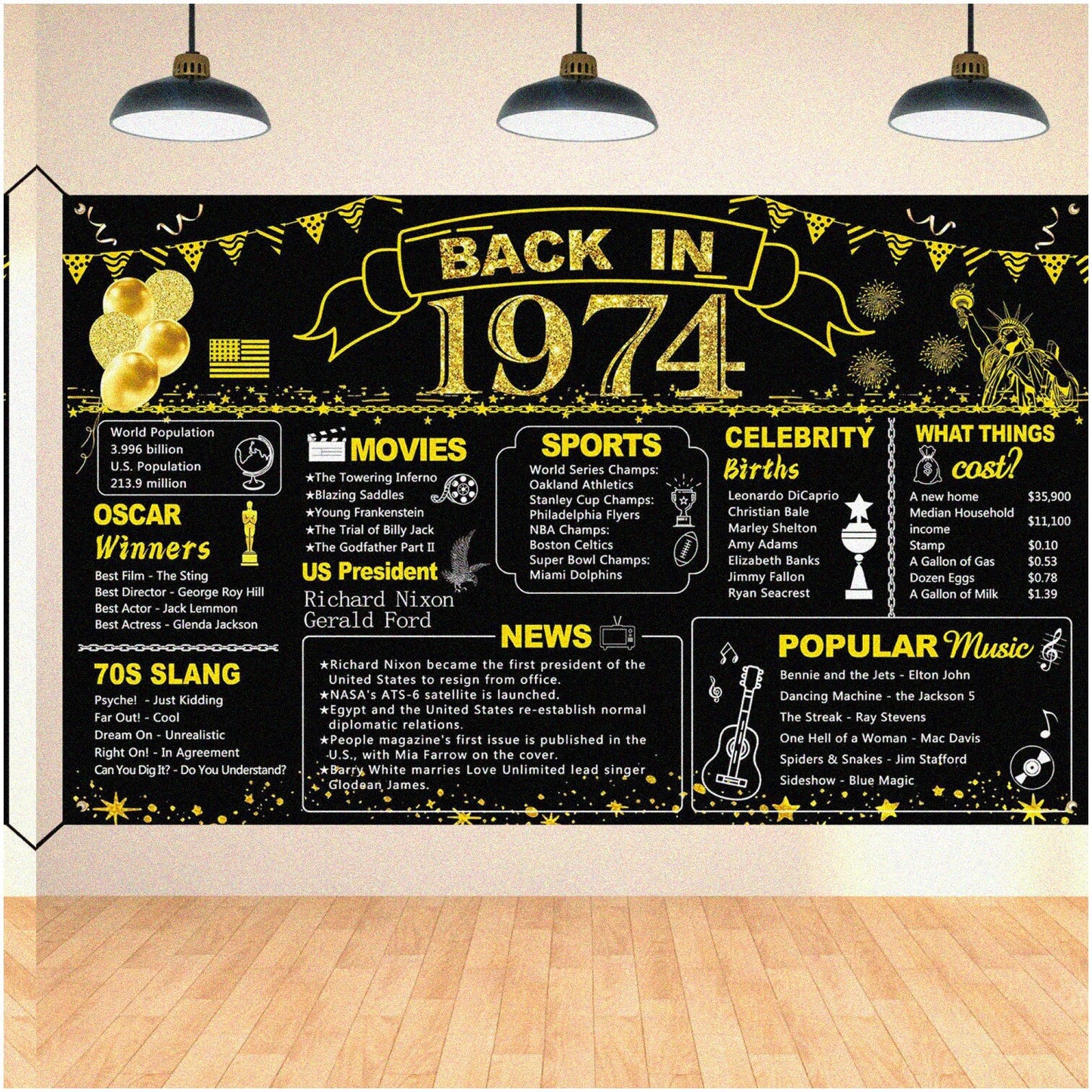 50th Birthday Vintage Décor Set with Banner and Backdrop