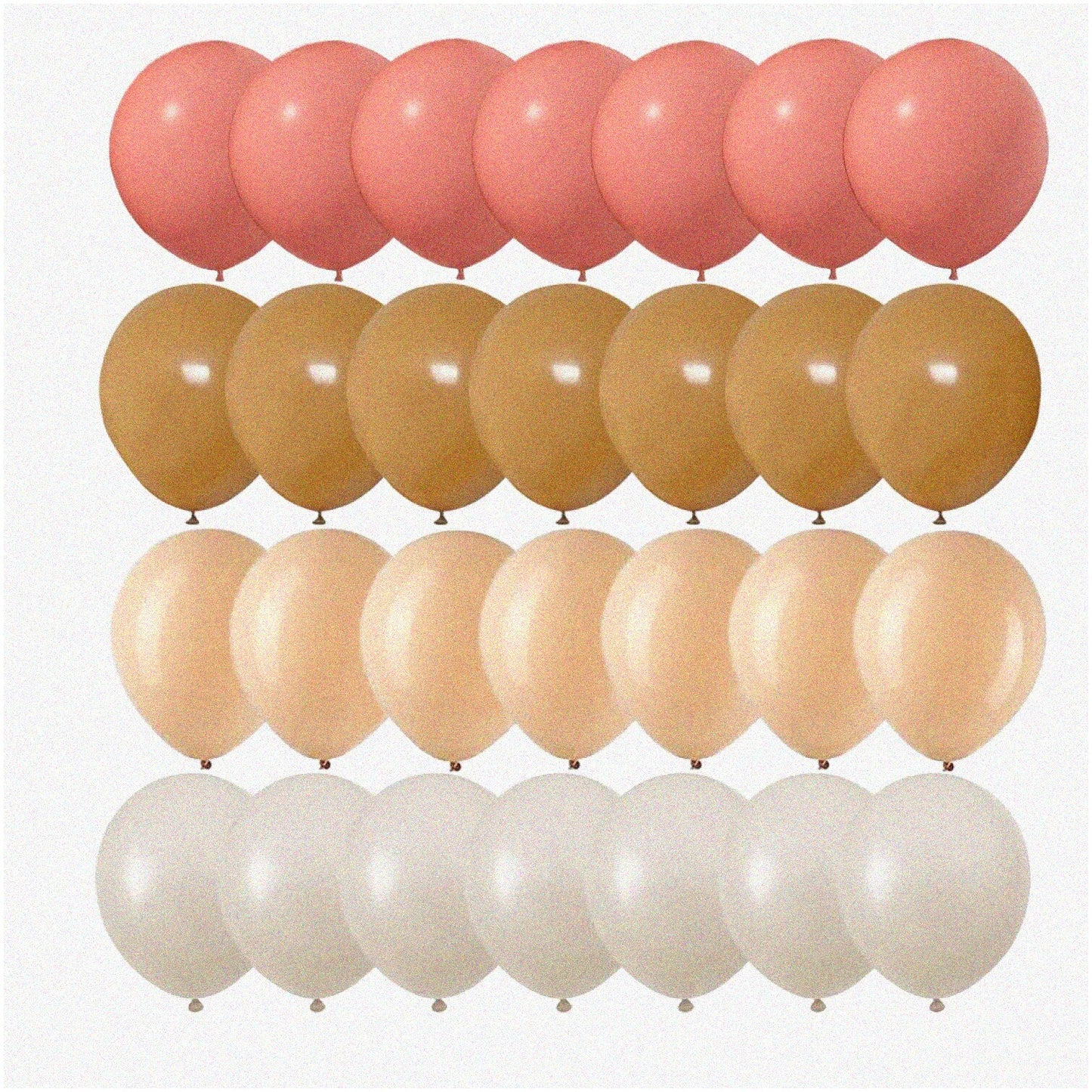 62Pcs 12Inch Pink Brown White Latex Balloon Set