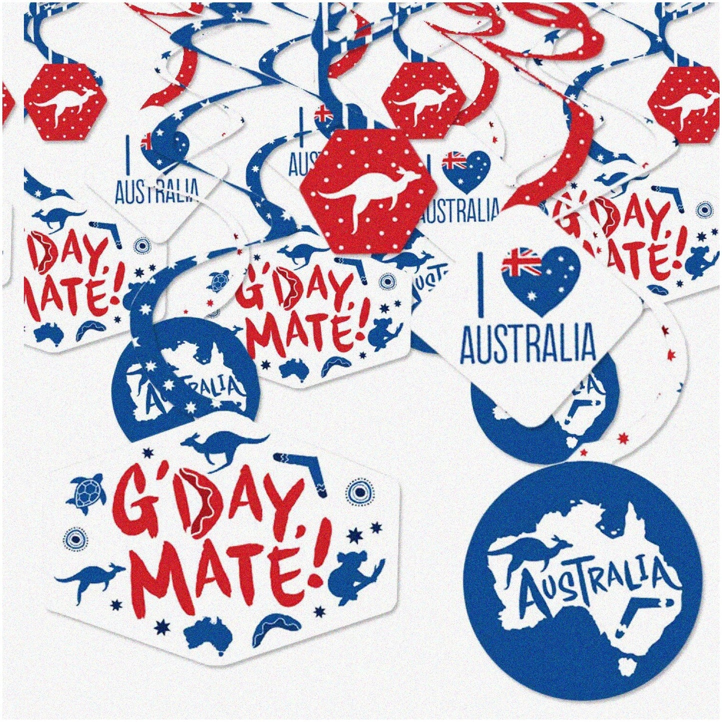 Party Decoration Swirls Set of 40 with 4 Shapes
