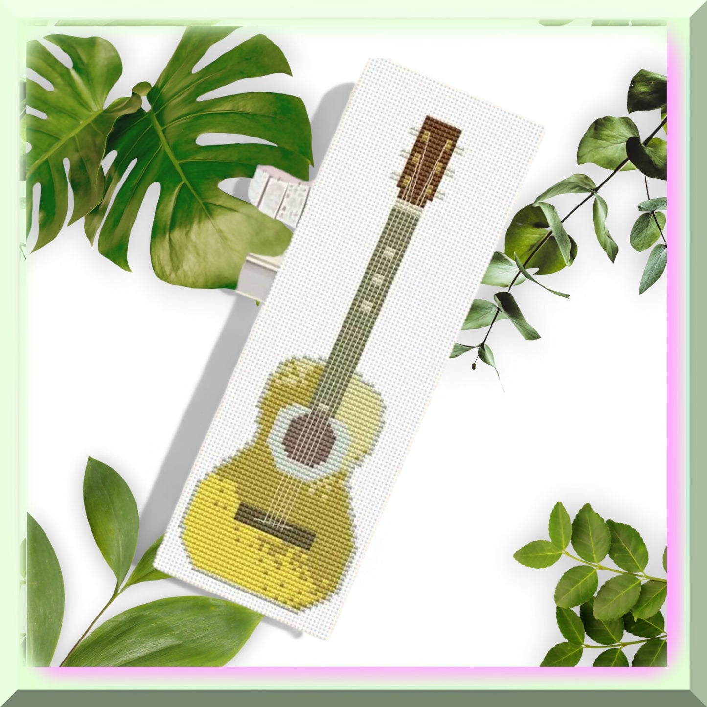 DIY Guitar Bookmark Kit for Embroidery and Cross Stitch