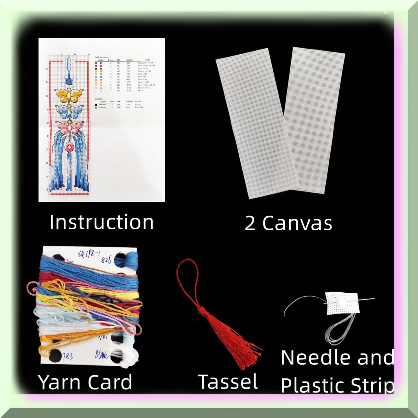 DIY Guitar Bookmark Kit for Embroidery and Cross Stitch