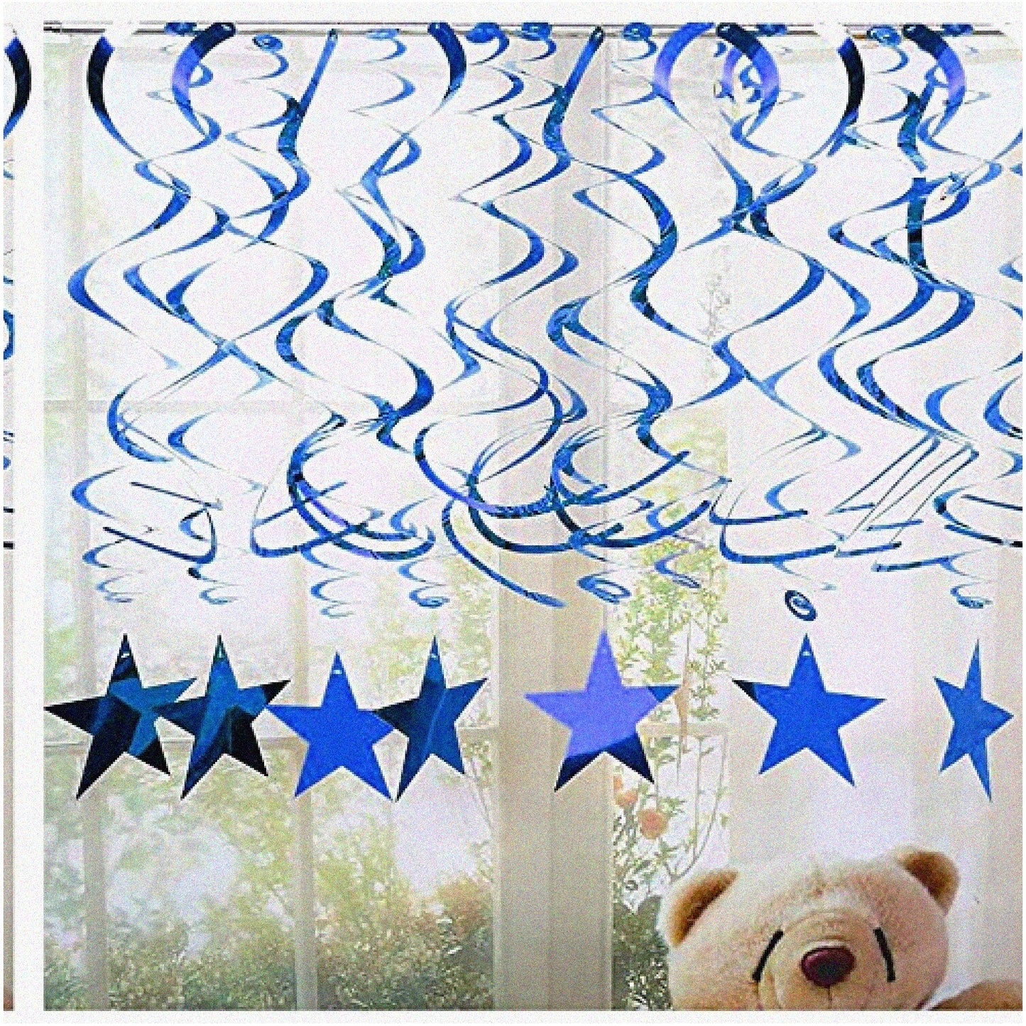 Blue and Gold Graduation and Wedding Decorations - 15-Piece Set