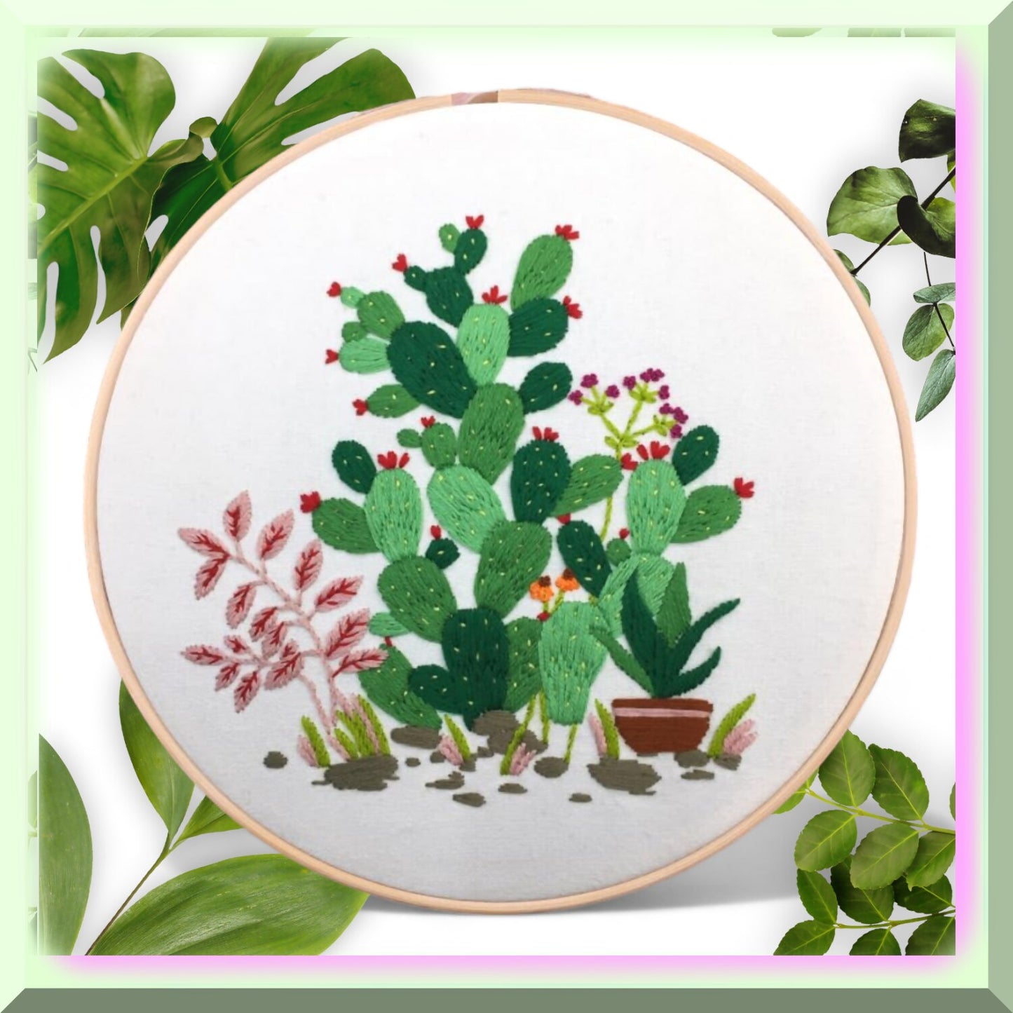 Complete Embroidery Starter Kit for Beginners with Patterns and Tools