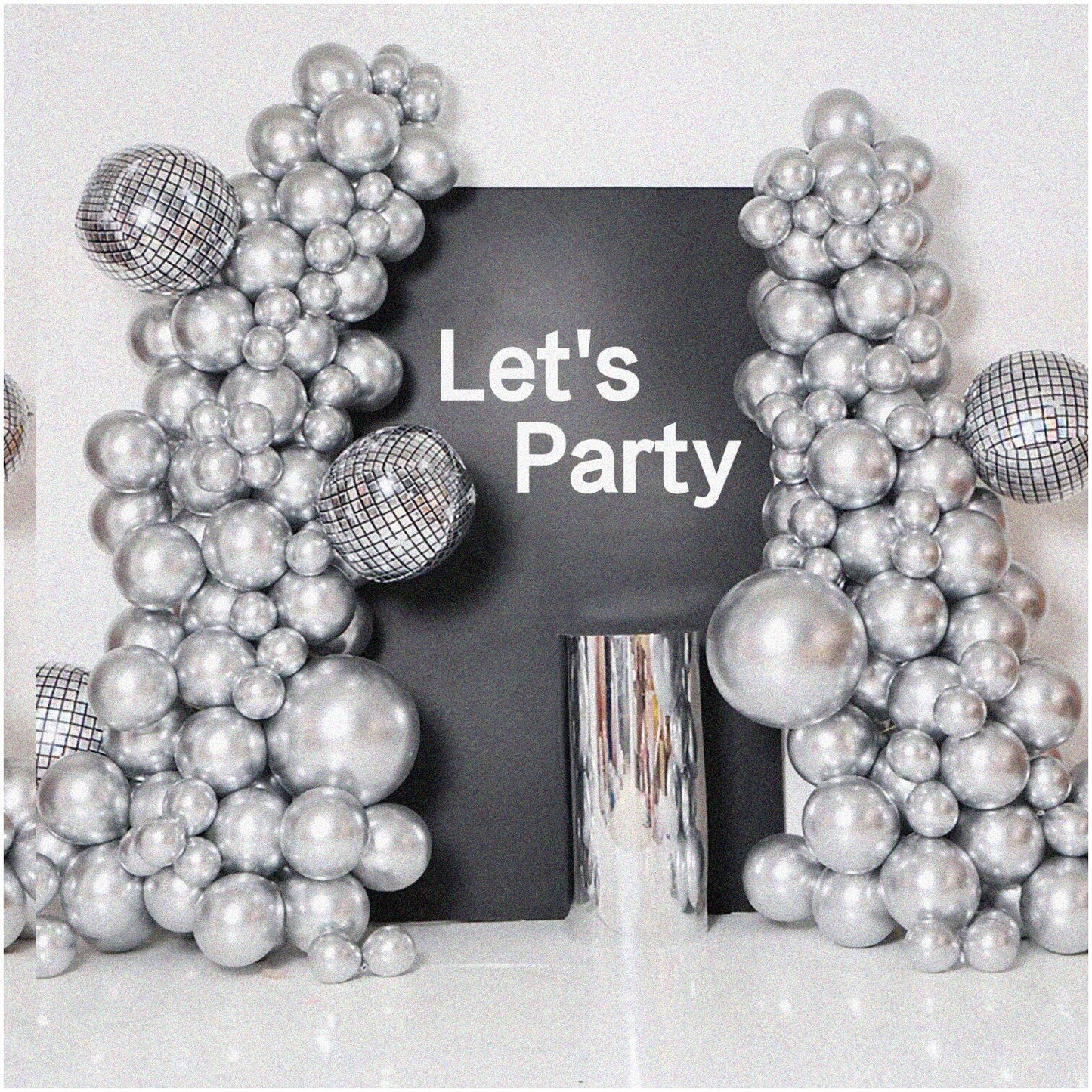 Sparkle Fiesta Silver Balloon Garland Arch Kit