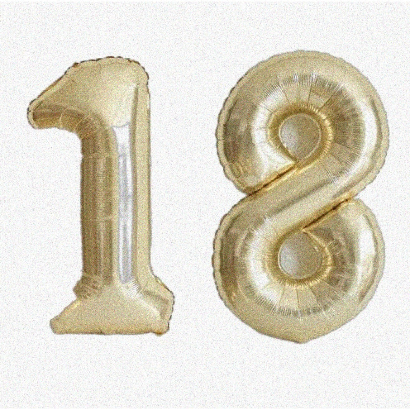 40" Gold Platinum Number 18 Balloons