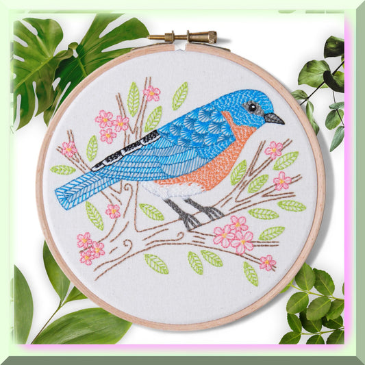 Beginner Embroidery Kit with Cross Stitch Patterns and Wooden Hoop