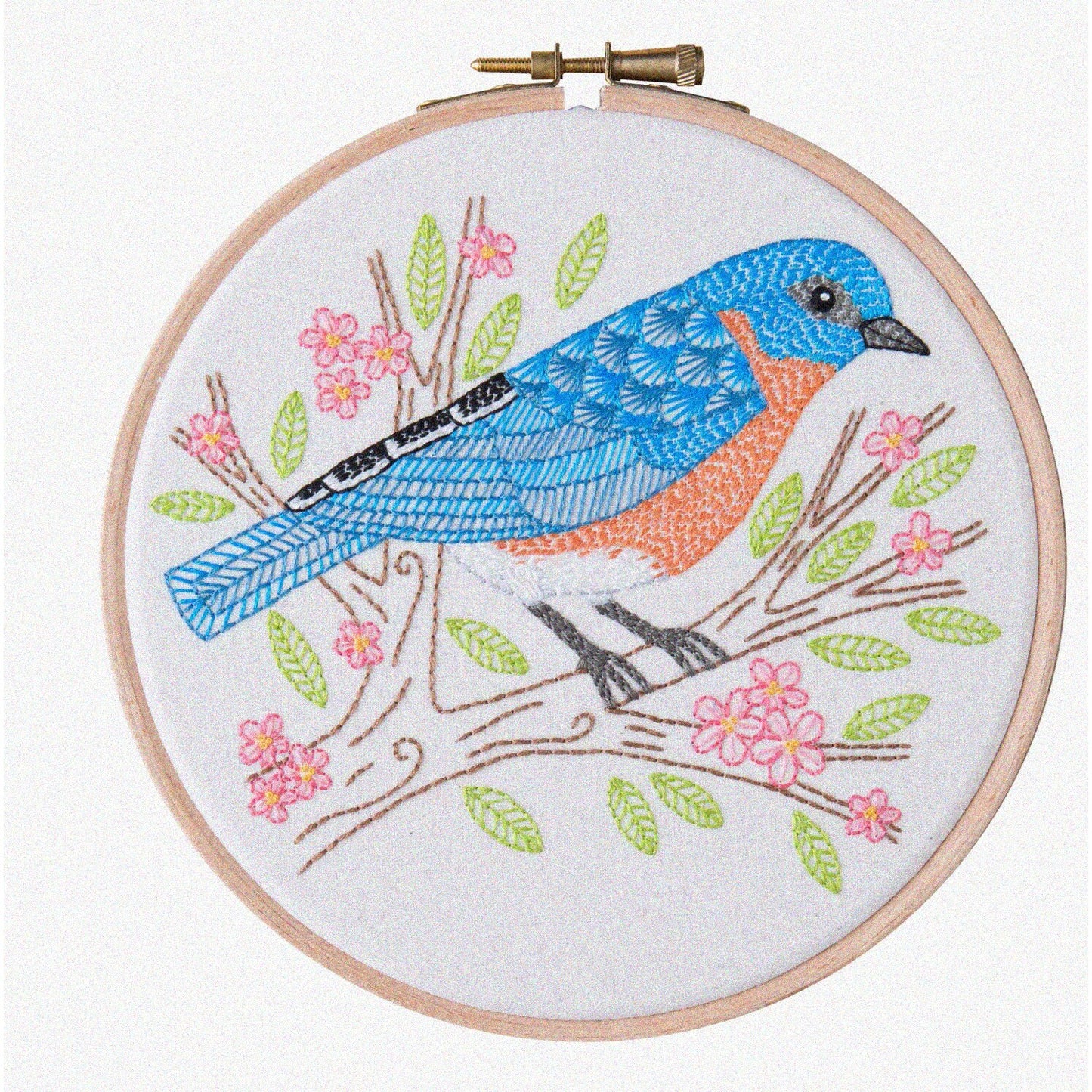 Beginner Embroidery Kit with Cross Stitch Patterns and Wooden Hoop