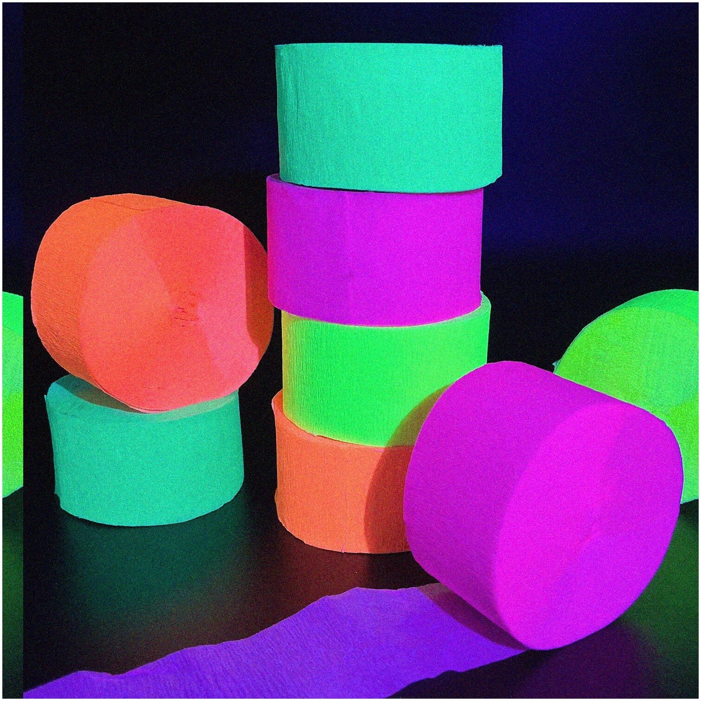 Neon Party Streamers 8 Rolls 800ft Fluorescent Crepe