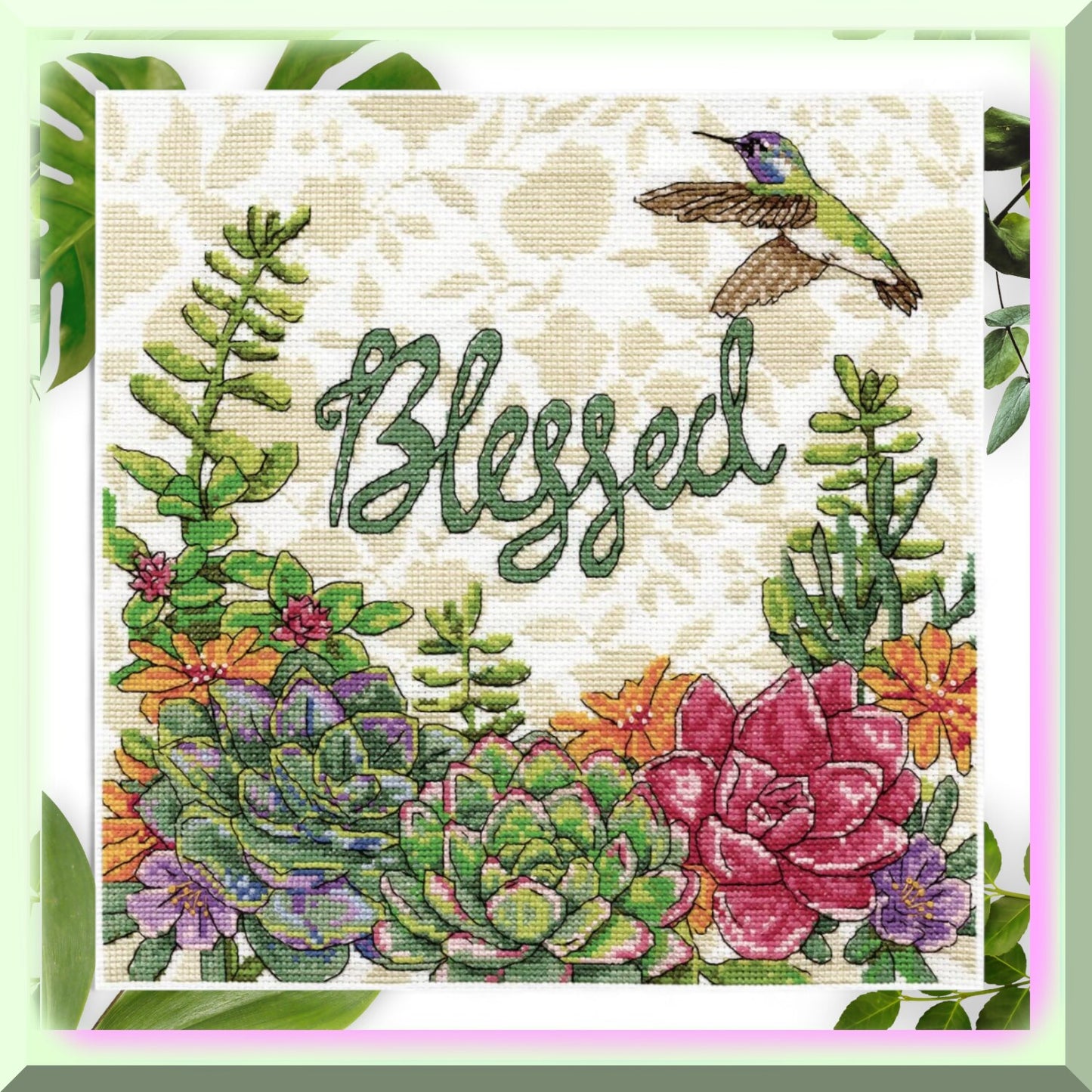 Cross Stitch Kit with 14 Count Aida and Embroidery Floss