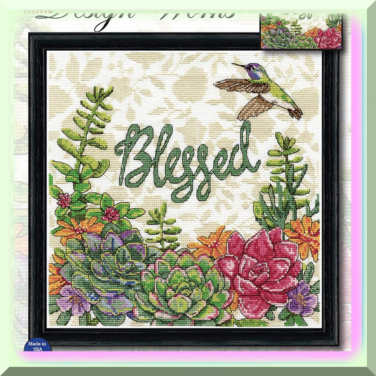 Cross Stitch Kit with 14 Count Aida and Embroidery Floss