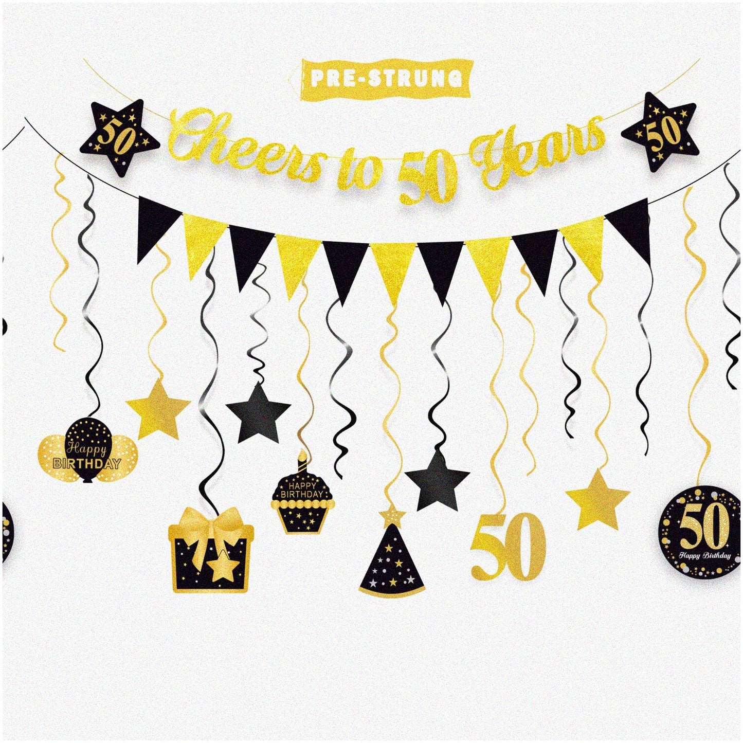 8-Piece Vintage Record Party Garland Set