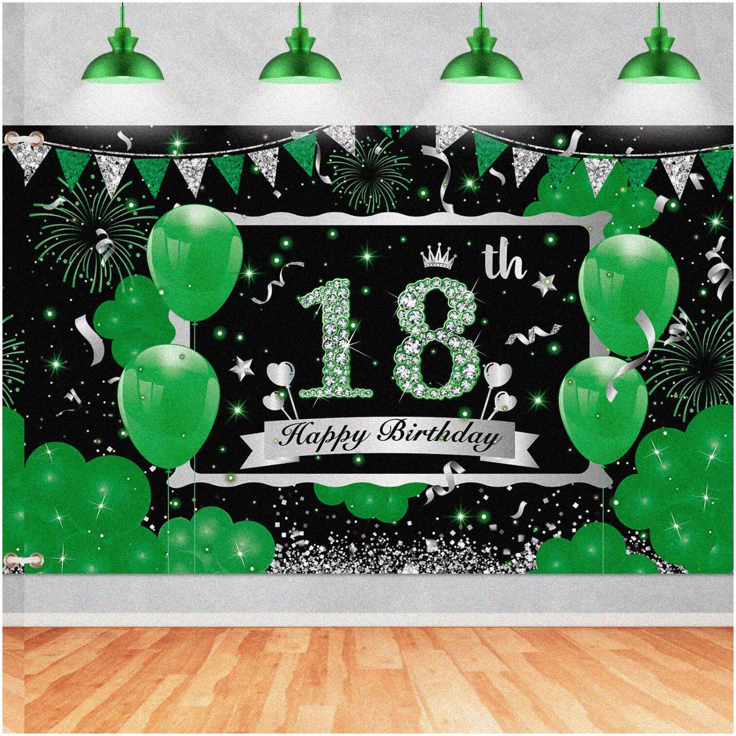 Vibrant Green 18th Birthday Banner for Boys & Girls