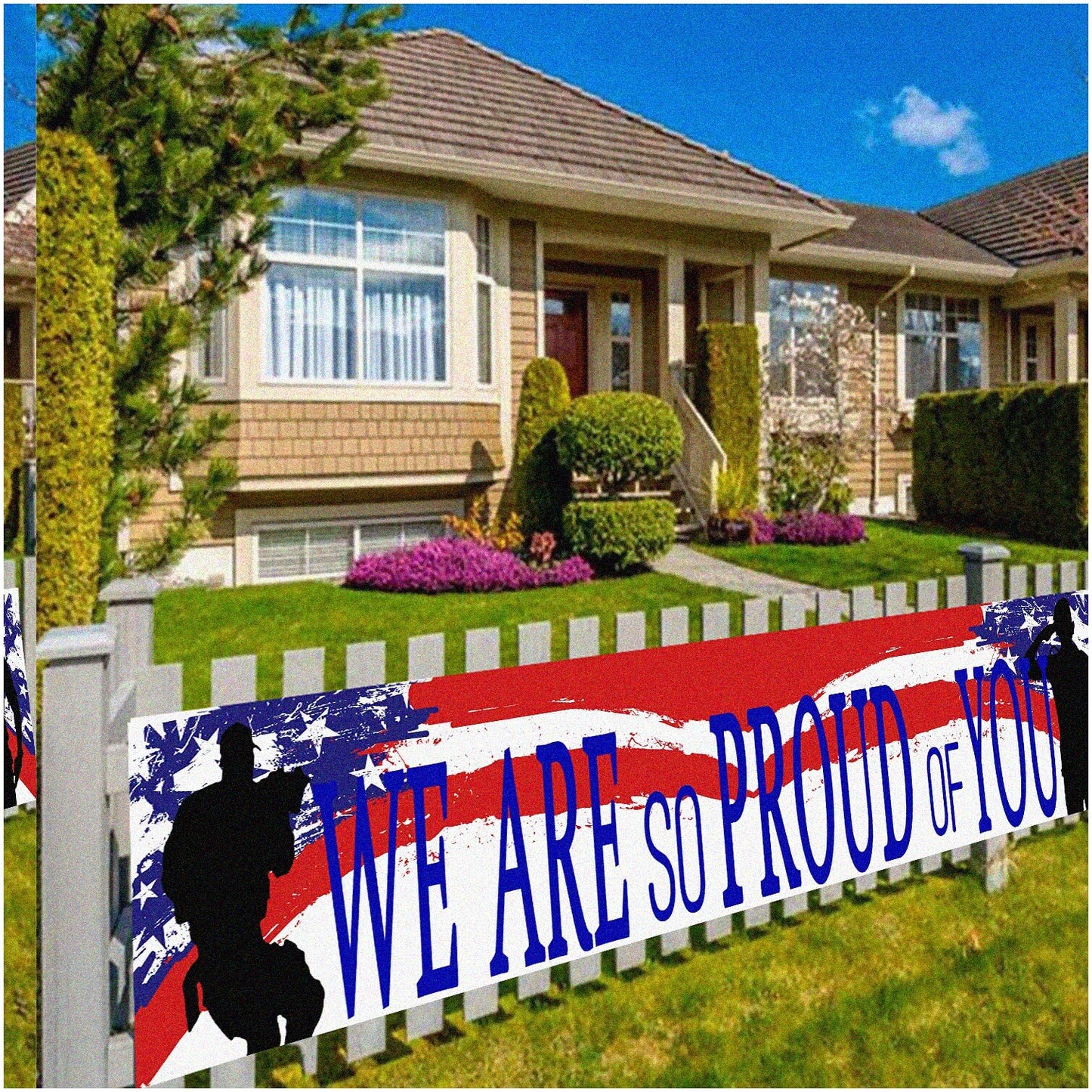 Patriotic Soldier Banner 9.8ft Outdoor Indoor
