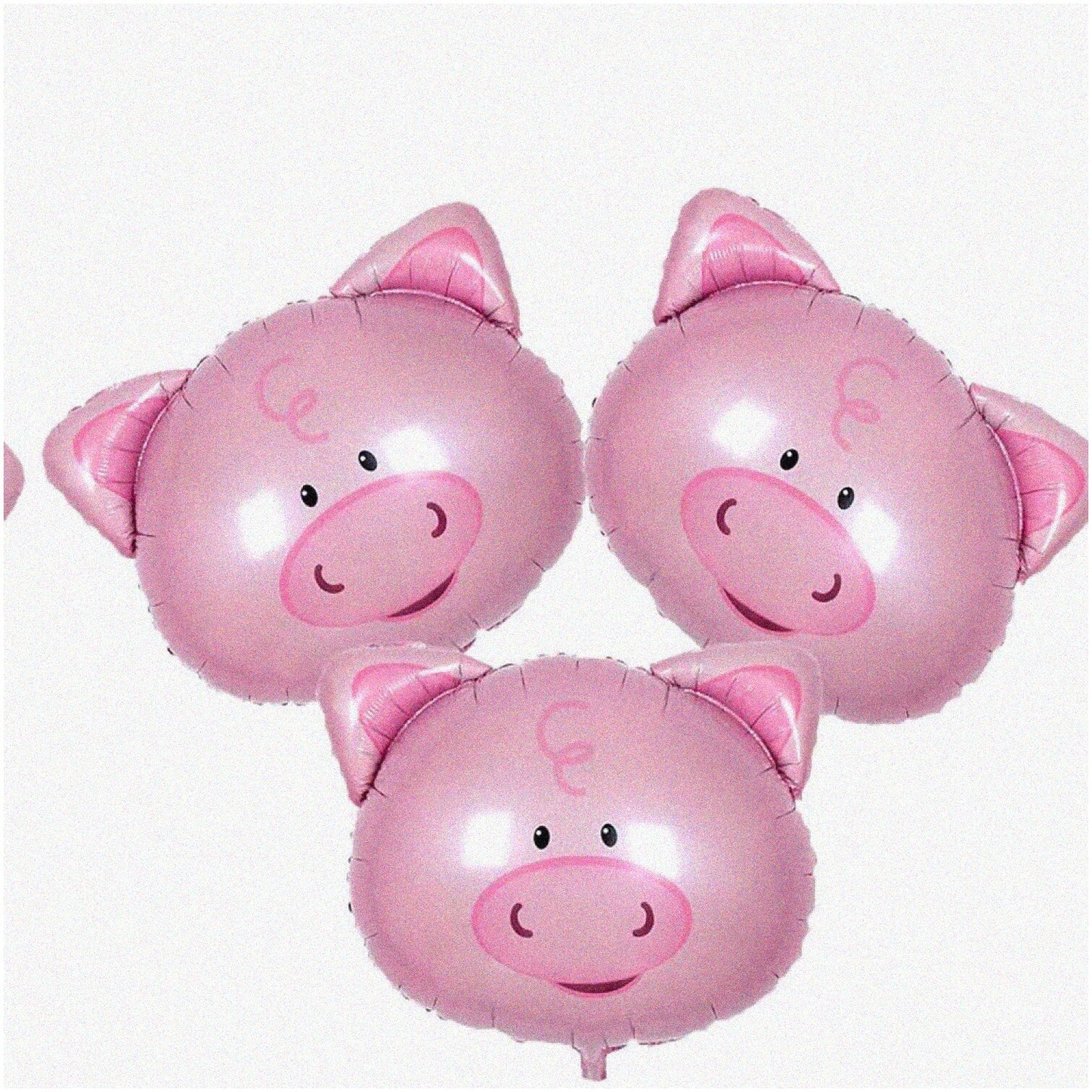 Pink Pig Head Balloons Set of 3 Big Size