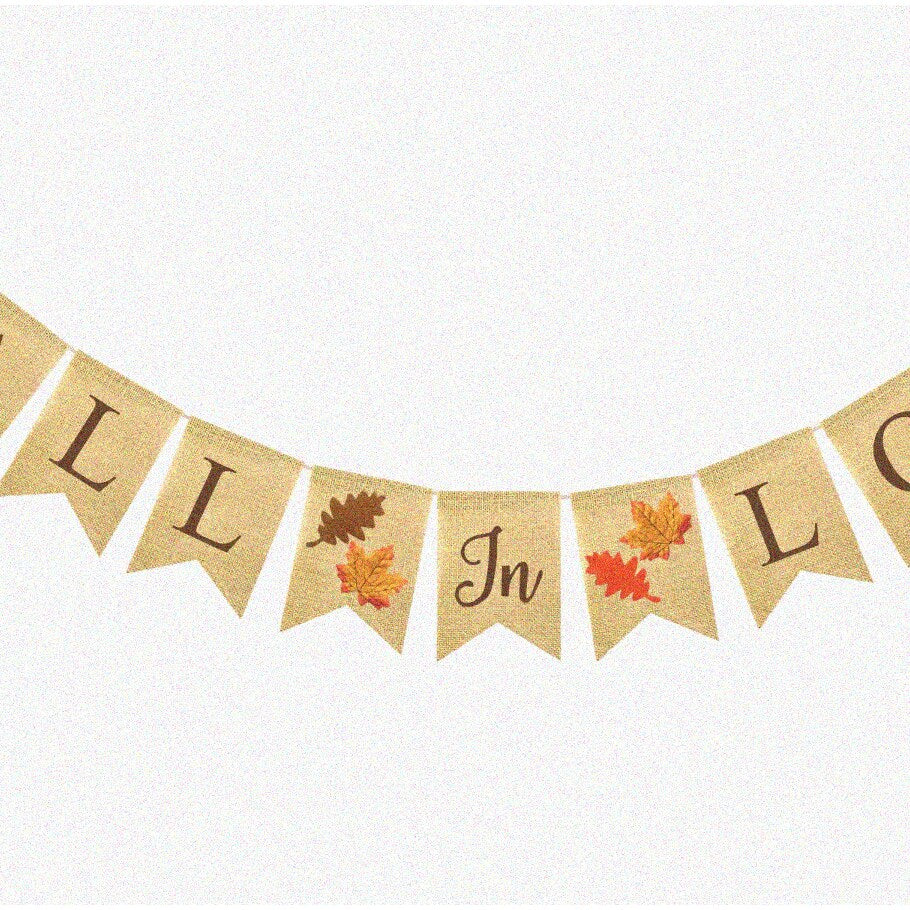 Burlap Fall "FALL IN LOVE" Banner for Autumn Events
