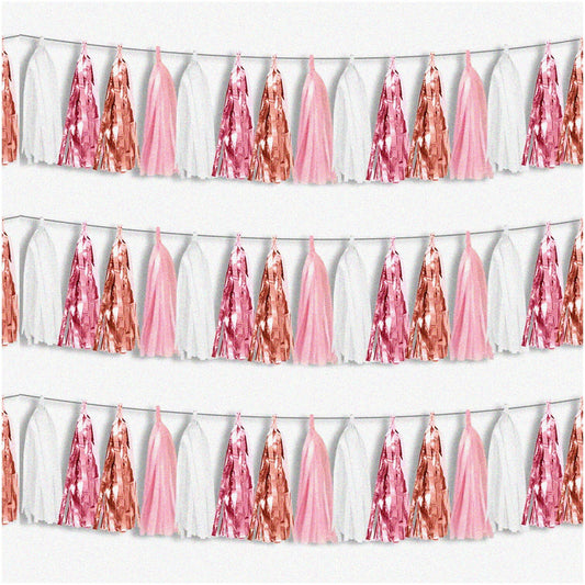 Peachy Fringe Fiesta Metallic Garland Banner