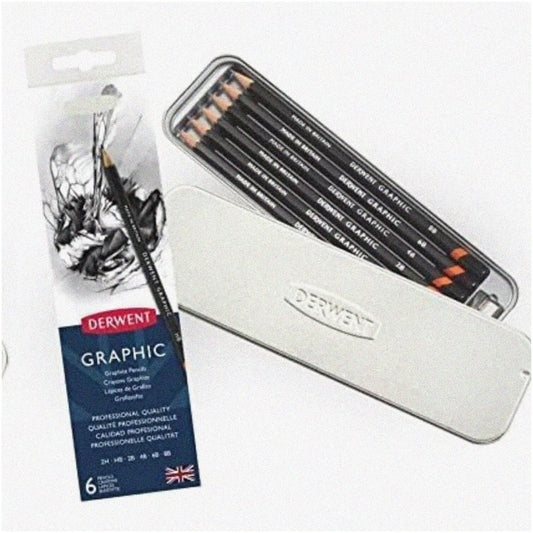 Vibrant Graphic Pencils Set with Sharpener, 6 Assorted Colors