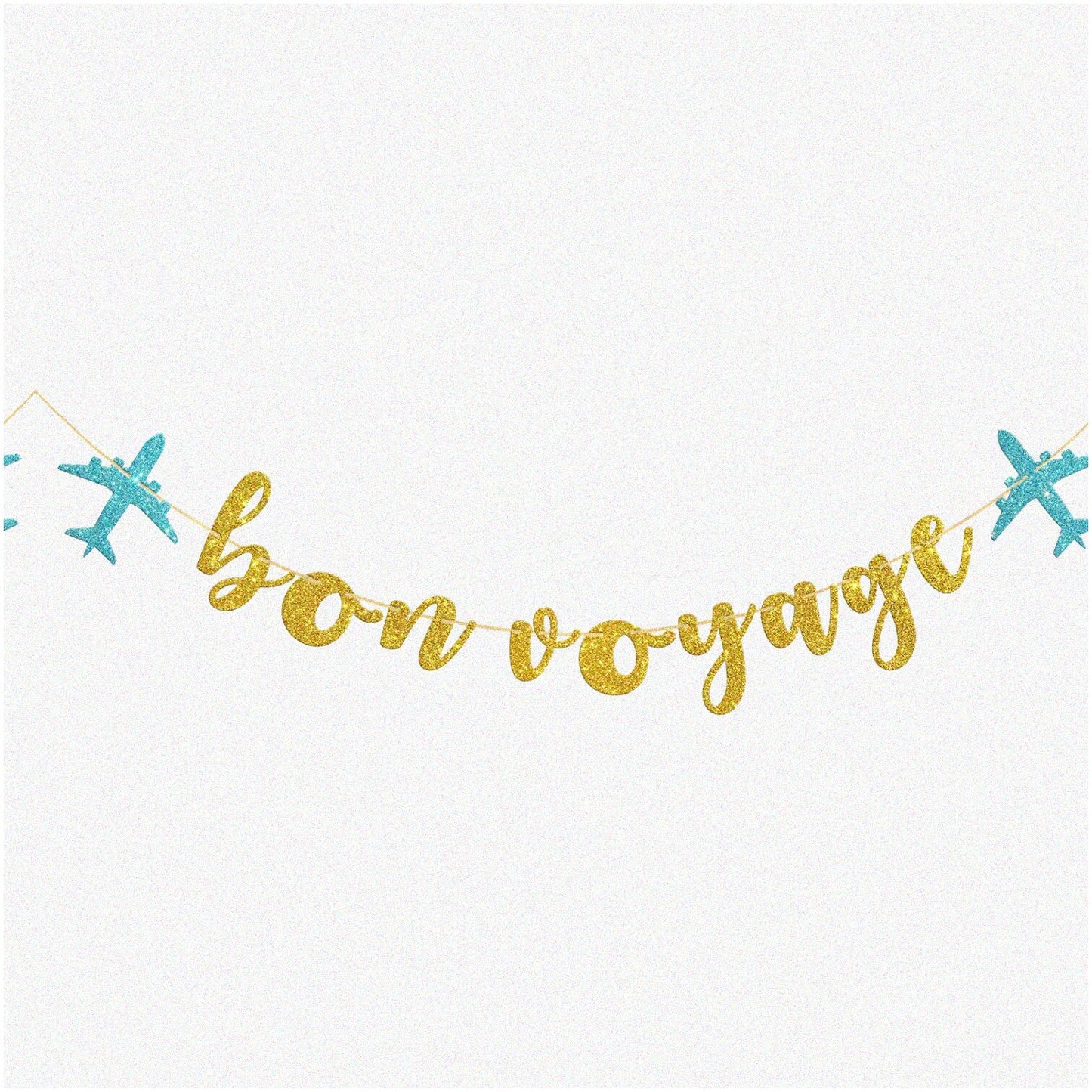 Gold Glitter Party Banner 6.6ft for Farewell Celebration