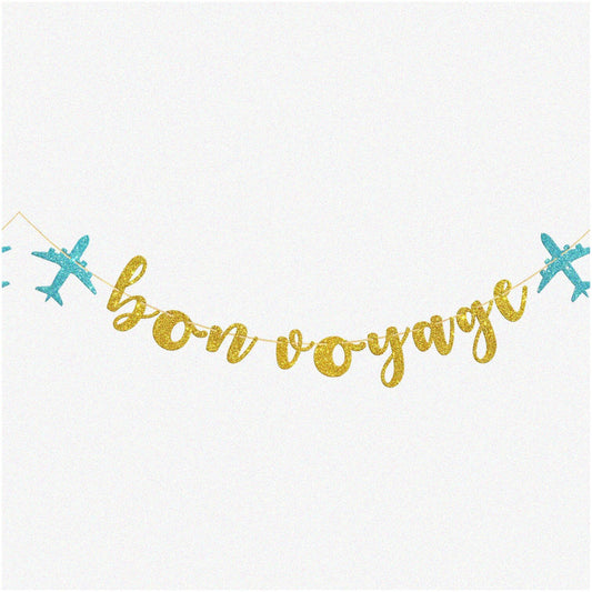Gold Glitter Party Banner 6.6ft for Farewell Celebration