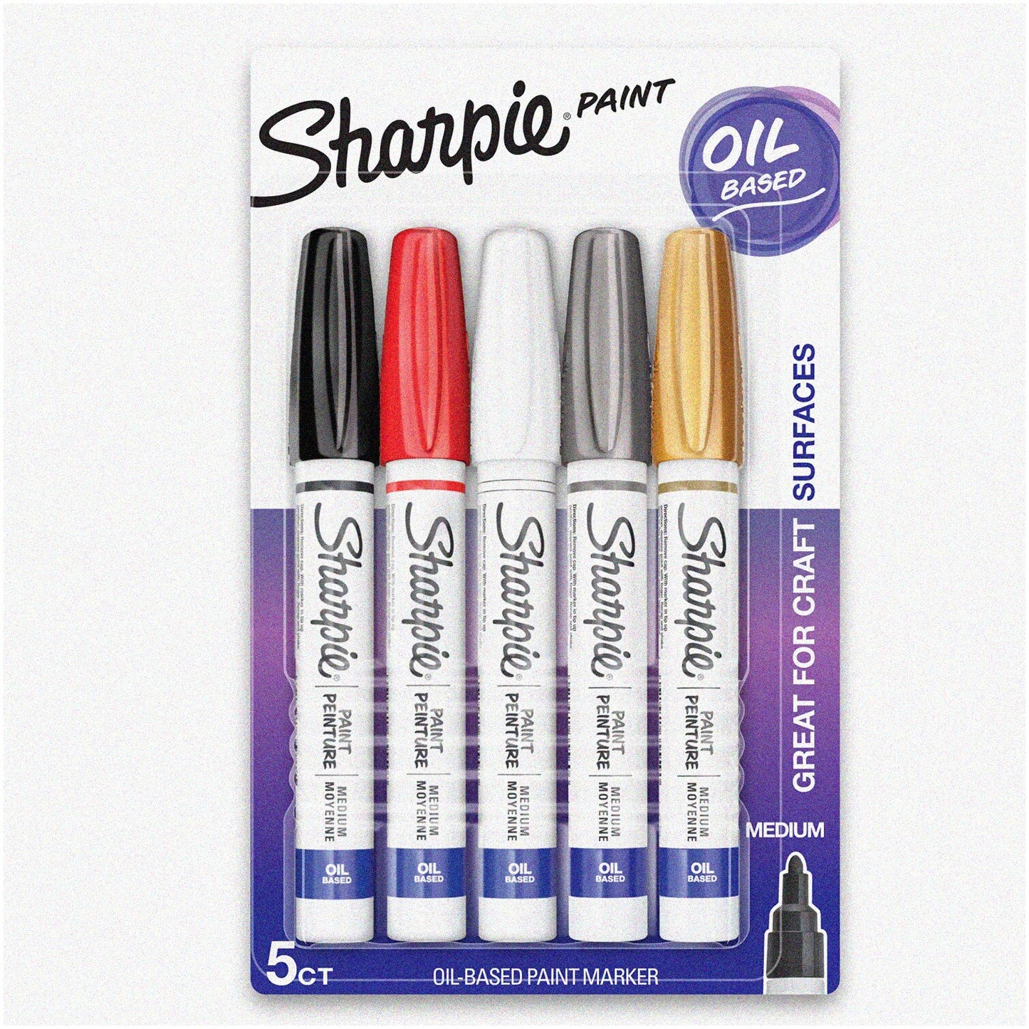 Metallic Paint Markers 5 Pack Assorted Colors Medium Point