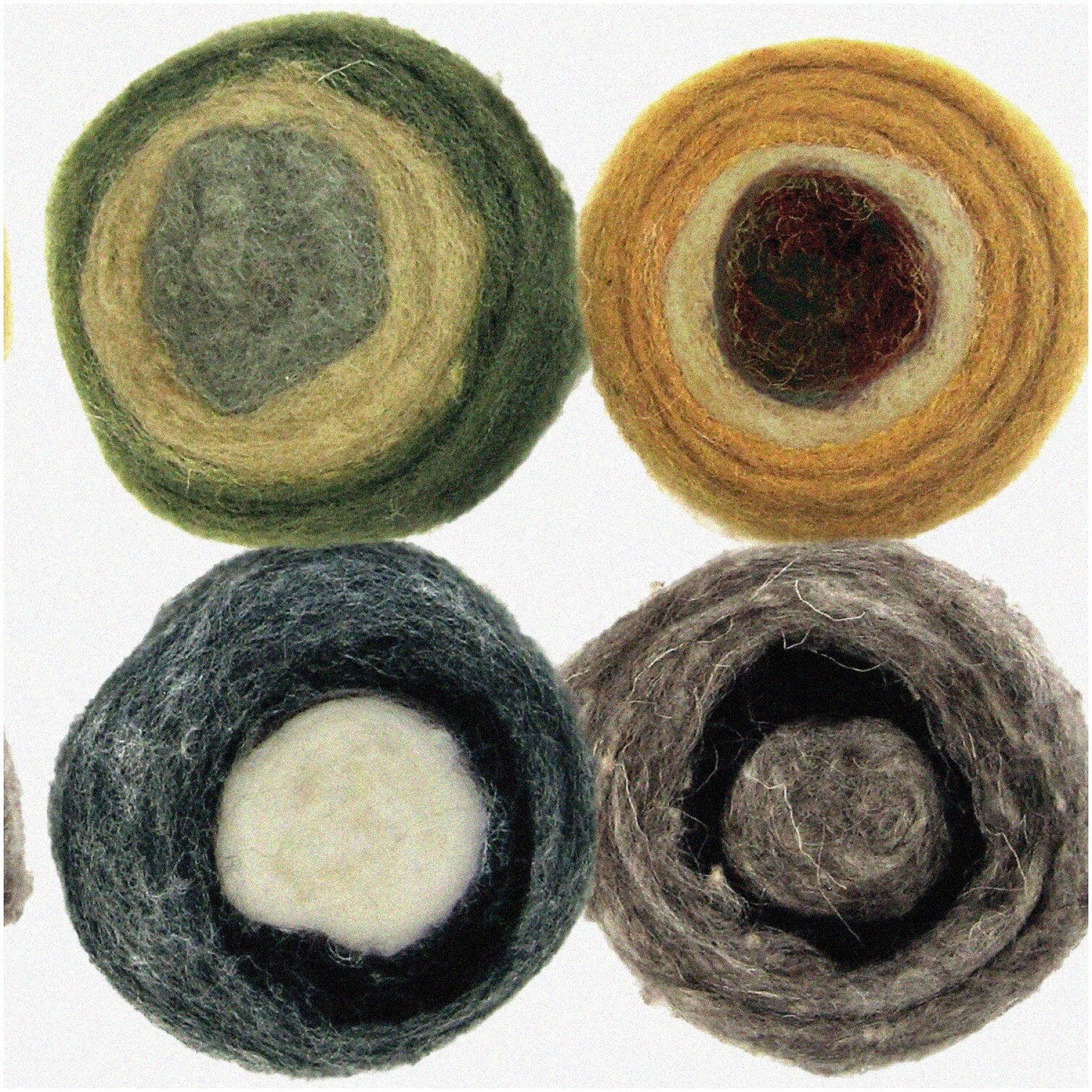 Earth Tone Roving Rolls for Needle Felting in 12 Neutral Colors