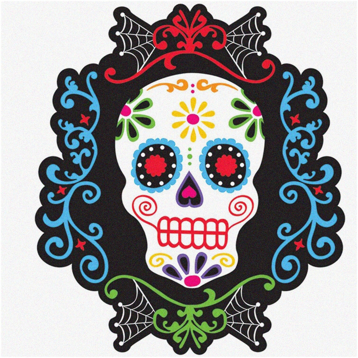 Vibrant Sugar Skull Fiesta Cutout 10.5 Inches