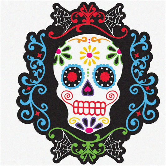 Vibrant Sugar Skull Fiesta Cutout 10.5 Inches