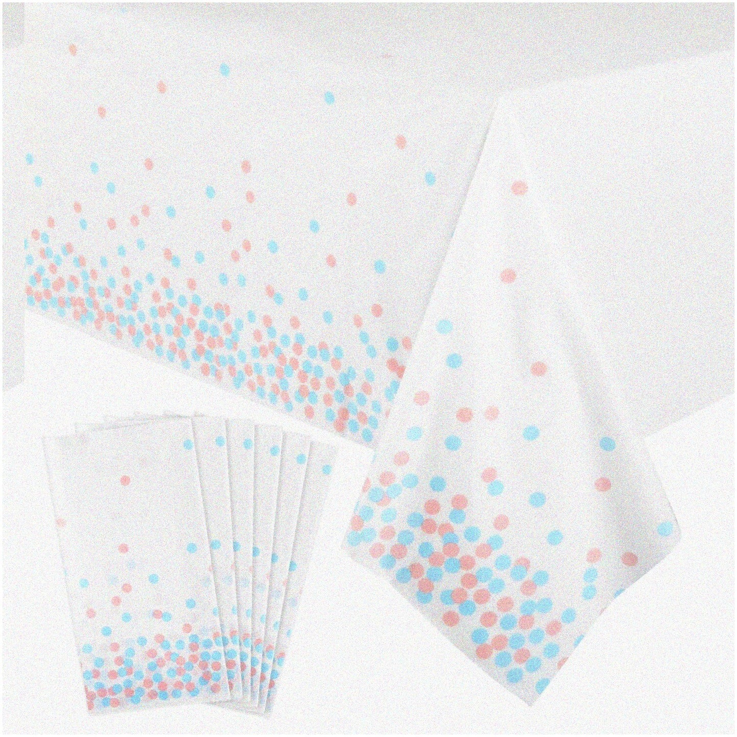 Confetti Dreams Pink Blue Plastic Table Covers 6 Pack
