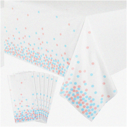 Confetti Dreams Pink Blue Plastic Table Covers 6 Pack
