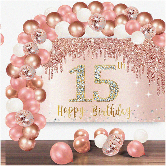 Sparkling Pink Glitter Banner 5 Ft.