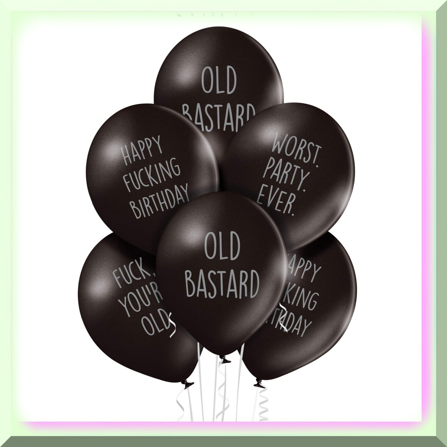 12 Black Offensive Birthday Balloons
