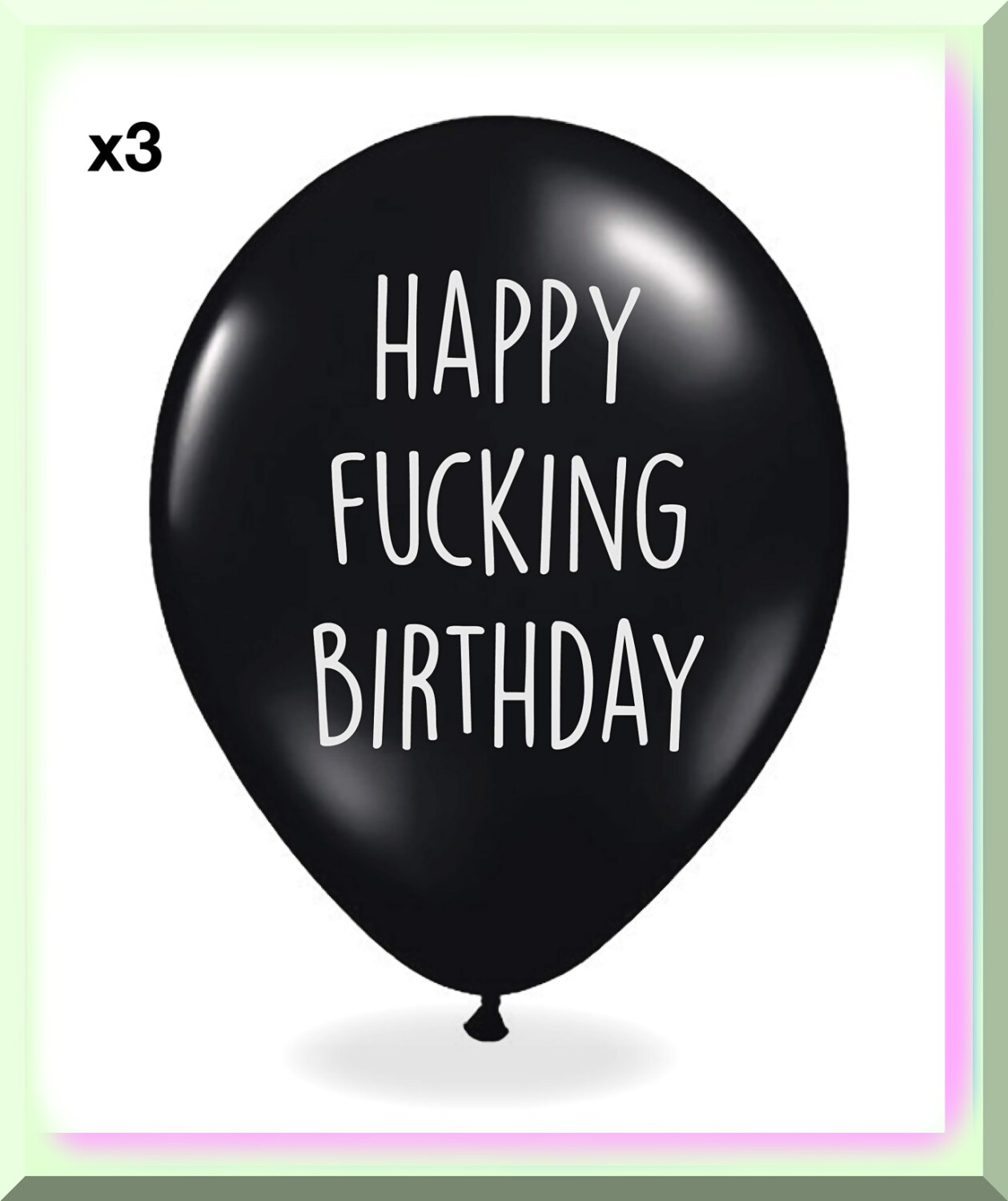 12 Black Offensive Birthday Balloons