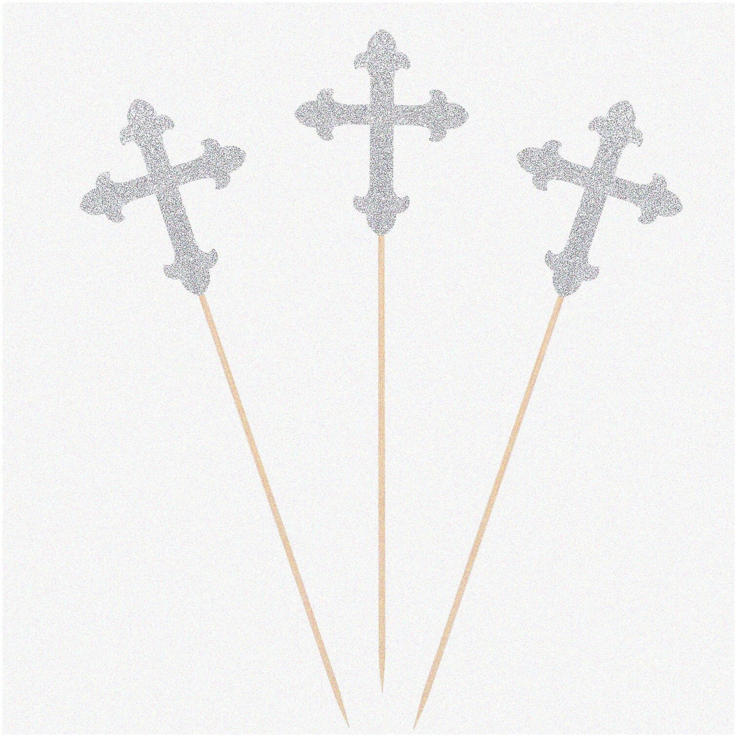 Sparkling Faithful Moments Cross Decor Sticks Set (10)