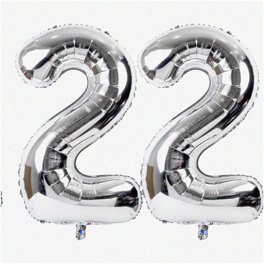 Silver Jubilee Balloon Set with Two 40-Inch Number Balloons