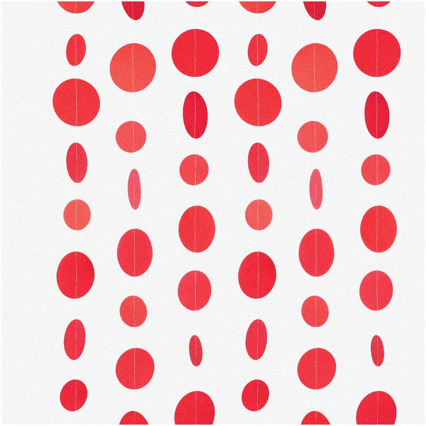Red Circle Dot Paper Garland 20ft Party Decoration