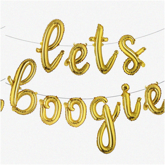 Disco Delight Balloon Banner 16" Gold