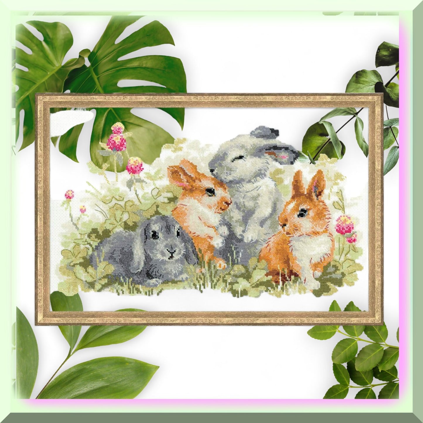 Cross Stitch Kit with Vibrant Colors and 14ct Aida Fabric
