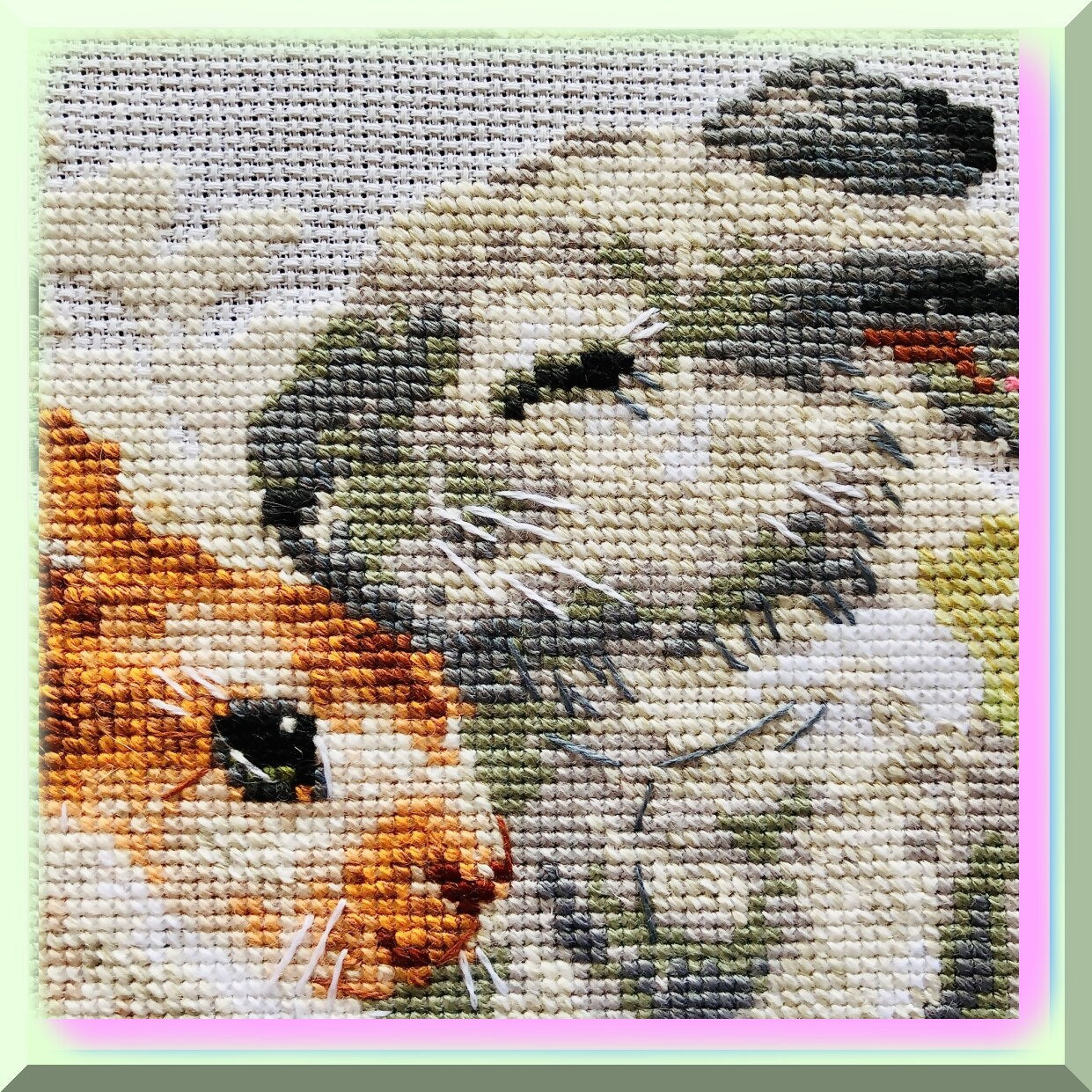 Cross Stitch Kit with Vibrant Colors and 14ct Aida Fabric
