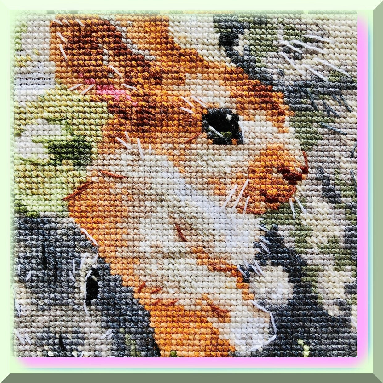 Cross Stitch Kit with Vibrant Colors and 14ct Aida Fabric