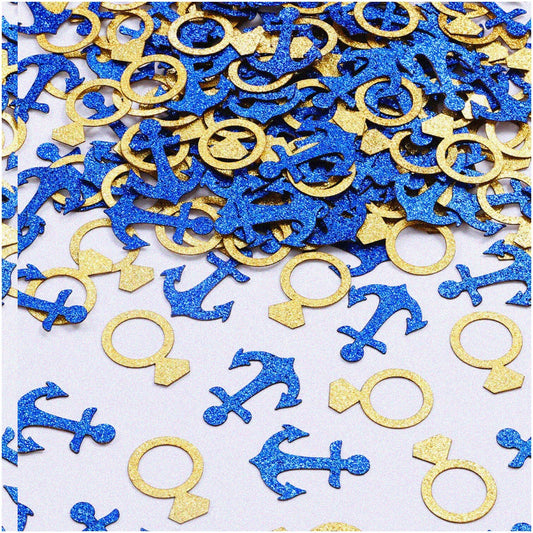 200 Pack Nautical Anchor and Diamond Ring Confetti