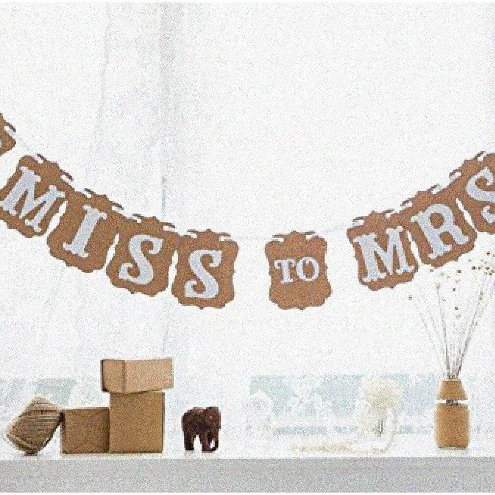 Retro Romance Miss to Mrs Banner 11x13cm