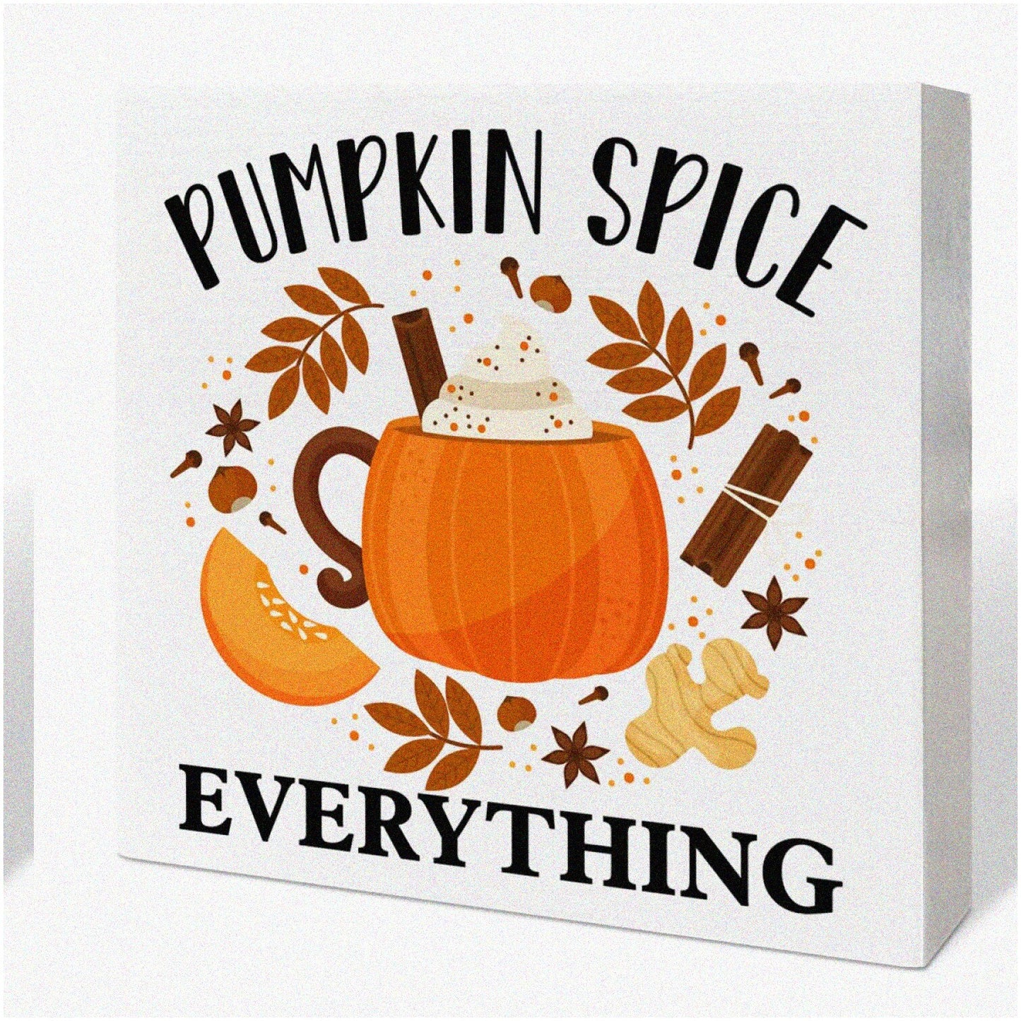 Harvest Spice Wooden Box Sign 5x5 Inches