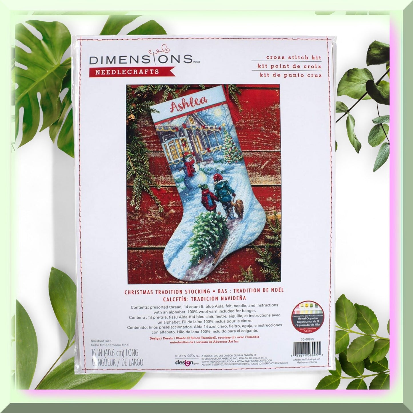 Personalized Holiday Cross Stitch Stocking Kit for All Ages