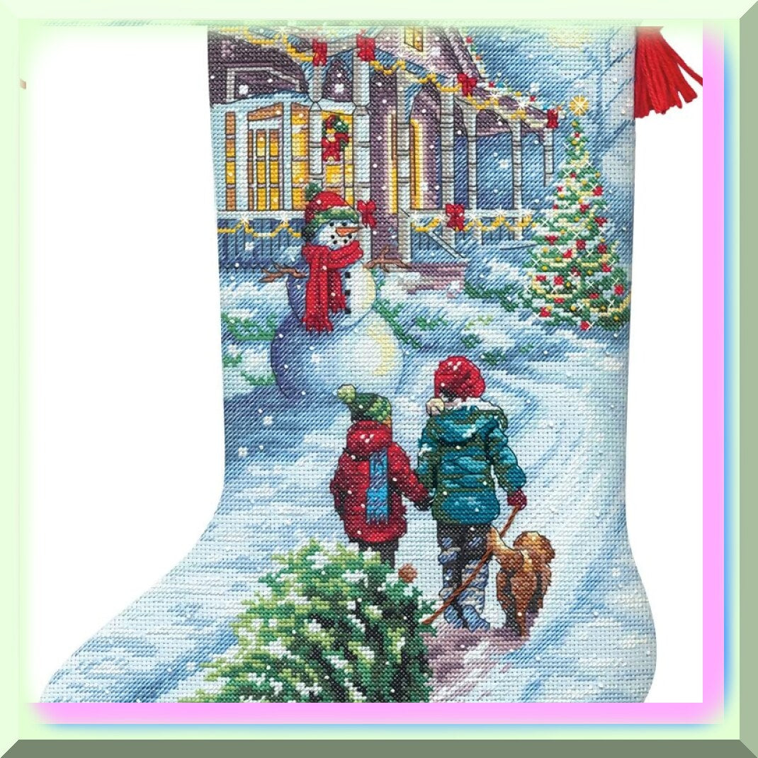 Personalized Holiday Cross Stitch Stocking Kit for All Ages